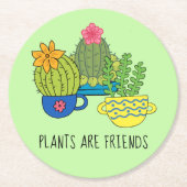 フレンドリー多肉植物 ラウンドペーパーコースター (正面)