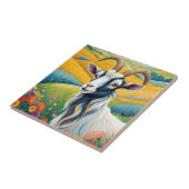 フレンドリー山羊カラフル鮮やか タイル (側面)