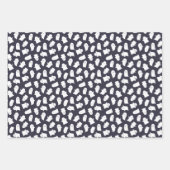 フレンドリー幽霊とスパークルハロウィーンパターン ラッピングペーパーシート (正面)