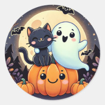 フレンドリー幽霊と猫のハロウィーン