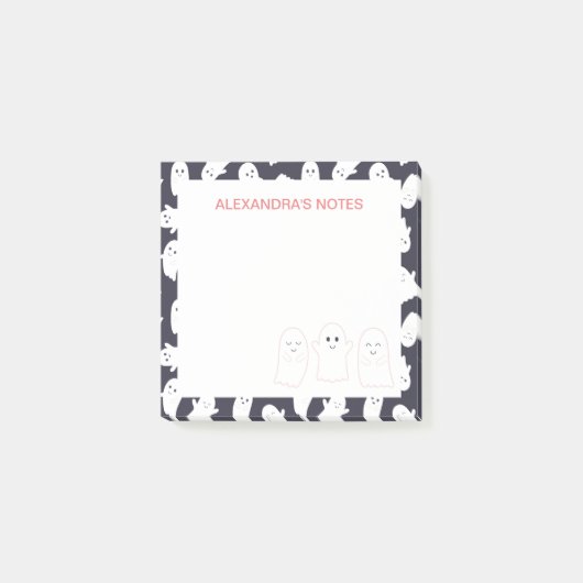 フレンドリー幽霊ハロウィーンパターン ポストイット (正面)