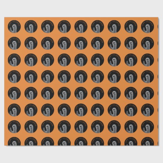 フレンドリー幽霊(ハッピーハローウィン)包装紙 ラッピングペーパー (フラット)