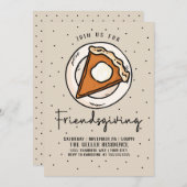 フレンドリー招待状パンプキンパイ – Thanksgiving 招待状 (正面/裏面)