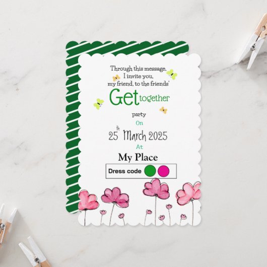 フレンドリー春 招待状 (正面/裏面インサイチュ)