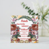 フレンドリー秋秋カボチャ水カラーバラ 招待状 (スタンド正面)