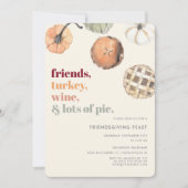 フレンドリー素朴ディナー饗宴パーティー 招待状 (正面)