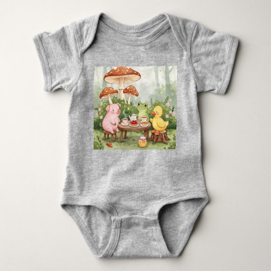 フレンドリー茶 ベビーボディスーツ (正面)