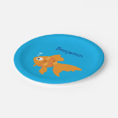 フレンドリー金ゴールド魚イラストレーション ペーパープレート (アングル)