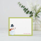 フレンドリー雪だるま北極の緑のクリスマス感謝していユー 招待状 (スタンド正面)