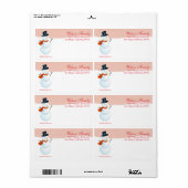 フレンドリー雪だるま北極ピンクカスタム出荷 ラベル (フルシート)