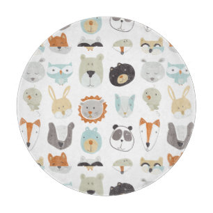 フレンドリー顔 かわいい動物のポートレート カッティングボード