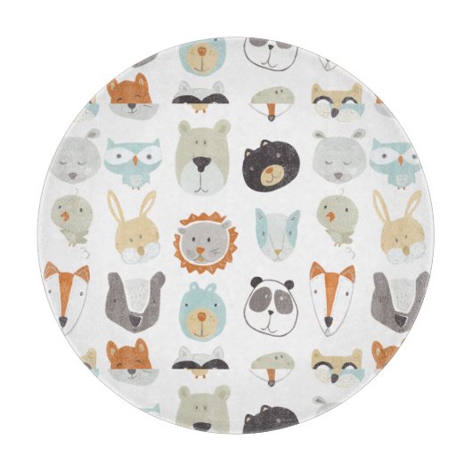 フレンドリー顔 |かわいい動物のポートレート カッティングボード (正面)