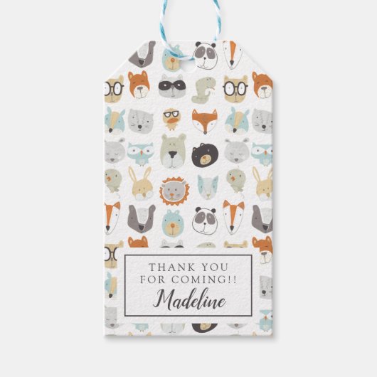 フレンドリー顔 |かわいい動物のポートレート ギフトタグ (正面)