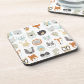 フレンドリー顔 |かわいい動物のポートレート コースター (左側)