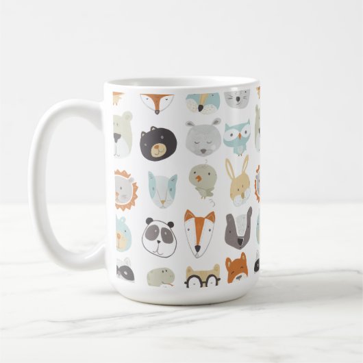 フレンドリー顔 |かわいい動物のポートレート コーヒーマグカップ (左)