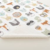 フレンドリー顔 |かわいい動物のポートレート シェルパブランケット (3/4)