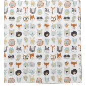 フレンドリー顔 |かわいい動物のポートレート シャワーカーテン (正面)