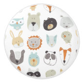 フレンドリー顔 |かわいい動物のポートレート セラミックノブ (正面)