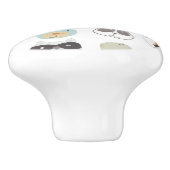 フレンドリー顔 |かわいい動物のポートレート セラミックノブ (側面)