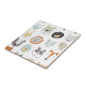 フレンドリー顔 |かわいい動物のポートレート タイル (側面)