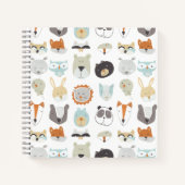 フレンドリー顔 |かわいい動物のポートレート ノートブック (正面)