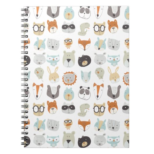 フレンドリー顔 |かわいい動物のポートレート ノートブック (正面)