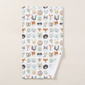 フレンドリー顔 |かわいい動物のポートレート バスタオルセット (ハンドタオル)