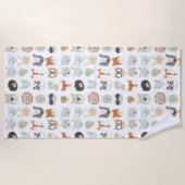 フレンドリー顔 |かわいい動物のポートレート ビーチタオル (正面)