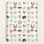 フレンドリー顔 |かわいい動物のポートレート プランナー手帳 (正面)