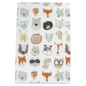 フレンドリー顔 |かわいい動物のポートレート ミディアムペーパーバッグ (裏面)