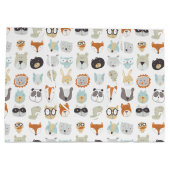 フレンドリー顔 |かわいい動物のポートレート ラージペーパーバッグ (裏面)