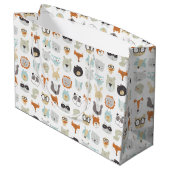 フレンドリー顔 |かわいい動物のポートレート ラージペーパーバッグ (裏面アングル)