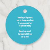 フレンドリー スカイズ | 遠い旅人への感謝メッセージ フェイバータグ (裏面)