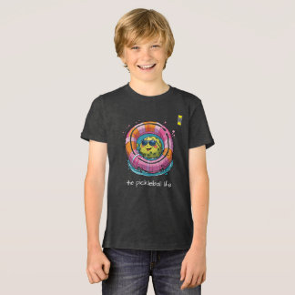 フレンドリー・ピックルボール ロゴと楽しいサマーキャラクター トライブレンドＴシャツ