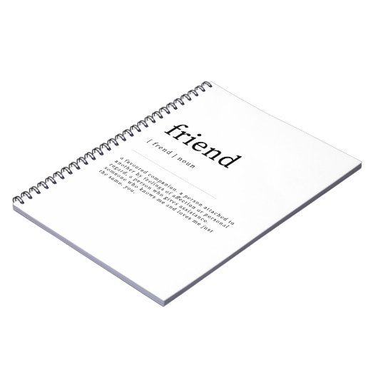 フレンド定義辞書アートプリント引用文 ノートブック (左側)