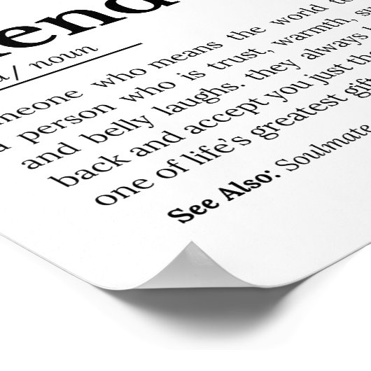 フレンド定義 – 心からの意味 ポスター (角)