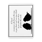 フレンド引用文のハートと鳥 マグネット (縦)