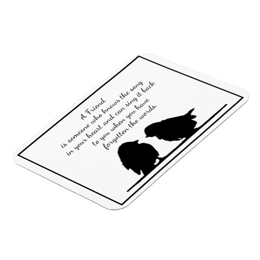 フレンド引用文のハートと鳥 マグネット (左側)