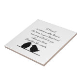 フレンド引用文の歌あなたのハート&鳥のコーヒー タイル (側面)