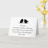 フレンド引用文の歌あなたのハート&鳥 カード (黄色い花)