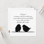 フレンド引用文の歌あなたのハート&鳥 カード (正面/裏面インサイチュ)