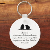 フレンド引用文の歌あなたのハート&鳥 キーホルダー (正面)