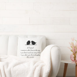 フレンド引用文の歌あなたのハート&鳥 クッション