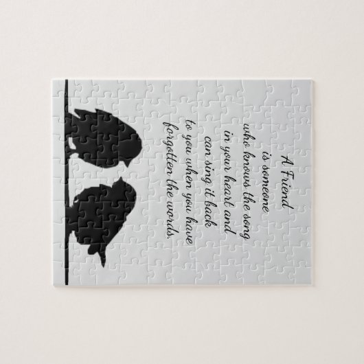 フレンド引用文の歌あなたのハート&鳥 ジグソーパズル (横)