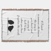 フレンド引用文の歌あなたのハート&鳥 スローブランケット (正面)
