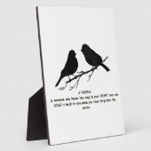 フレンド引用文の歌あなたのハート&鳥 フォトプラーク (側面)