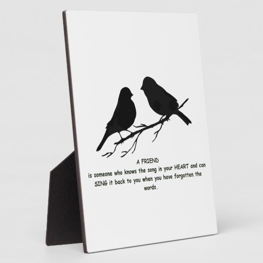 フレンド引用文の歌あなたのハート&鳥 フォトプラーク (側面)