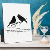 フレンド引用文の歌あなたのハート&鳥 フォトプラーク (側面)