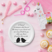 フレンド引用文の歌あなたのハート&鳥 ペーパープレート (パーティー)