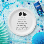 フレンド引用文の歌あなたのハート&鳥 ペーパープレート (パーティー)